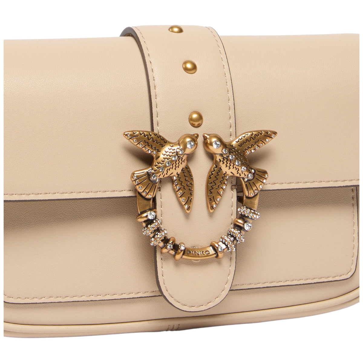 Borse a spalla Donna Pinko - Love Pocket New Buckle Vitello - Beige