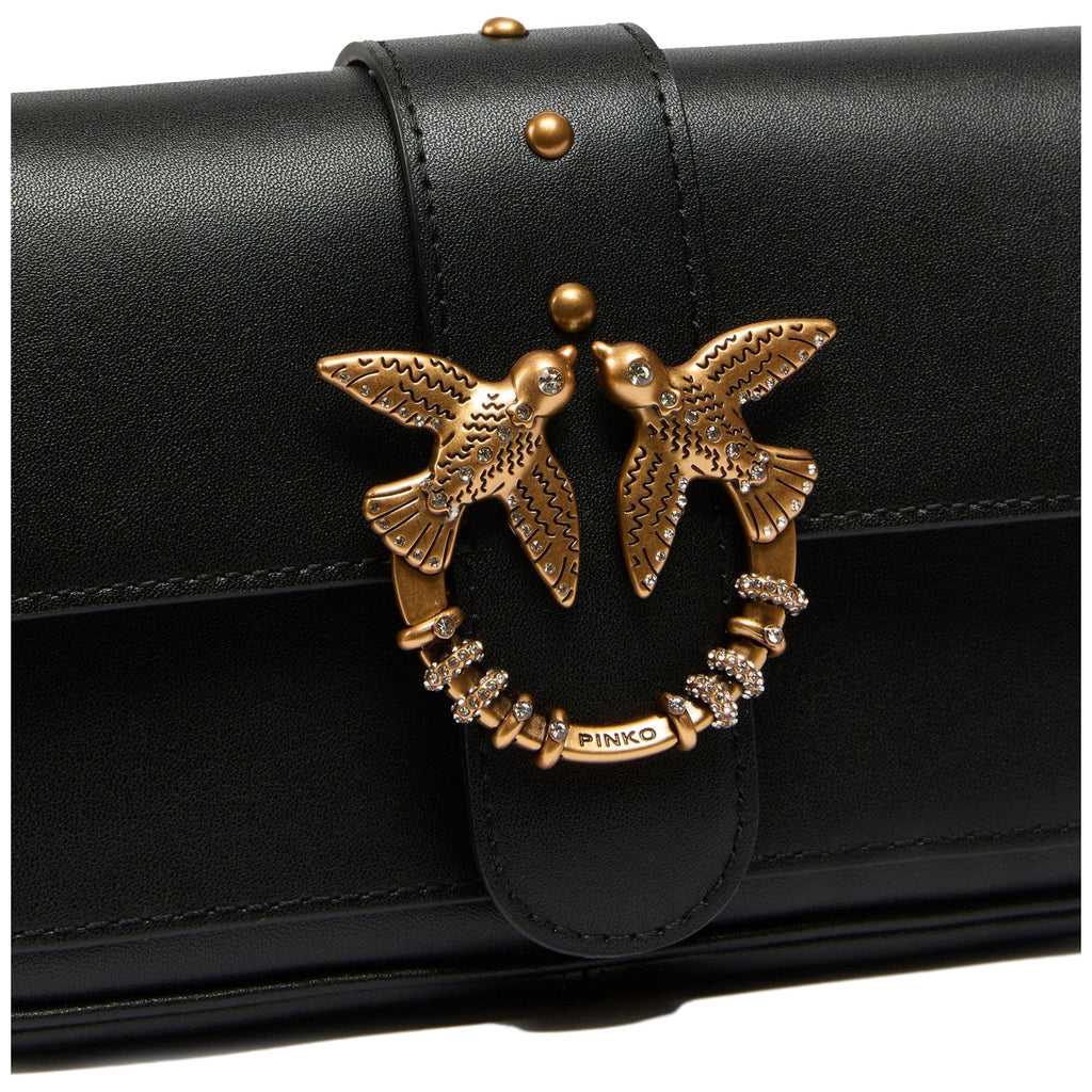 Borse a spalla Donna Pinko - Love Pocket New Buckle Vitello - Nero