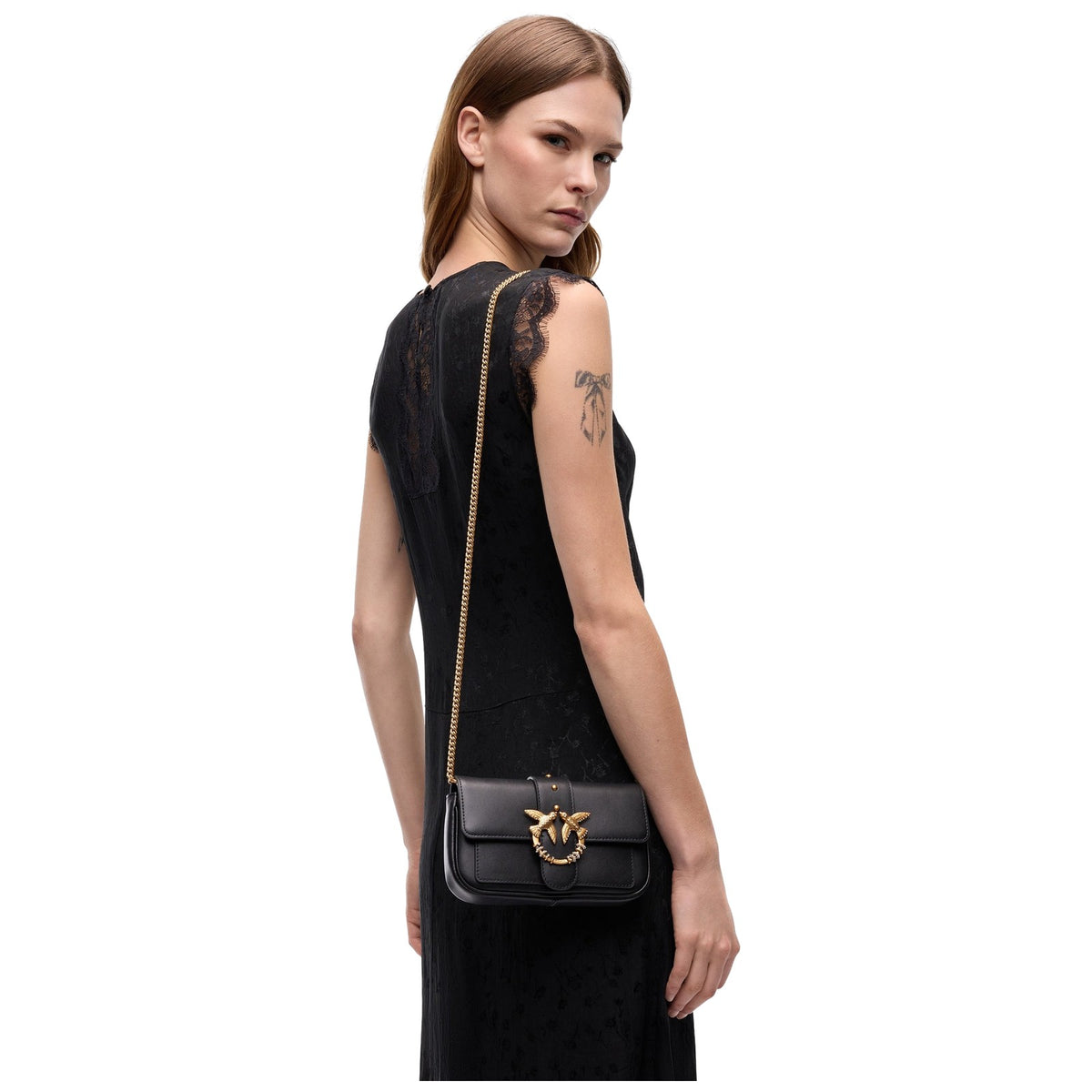 Borse a spalla Donna Pinko - Love Pocket New Buckle Vitello - Nero