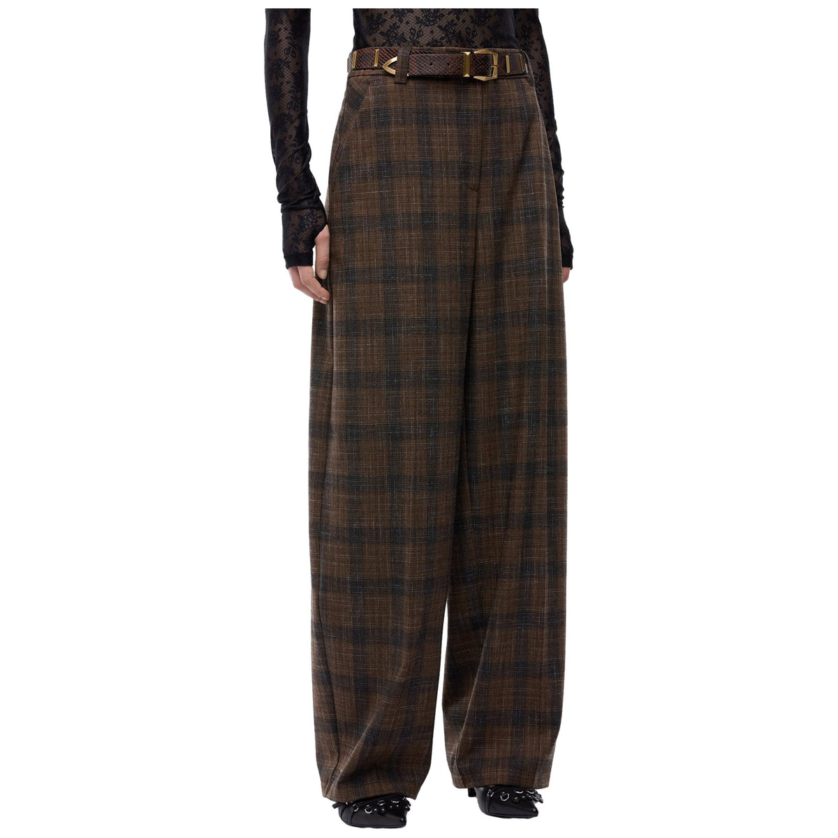 Pantaloni Donna Pinko - Balbino Pantalone Tinto Filo - Marrone