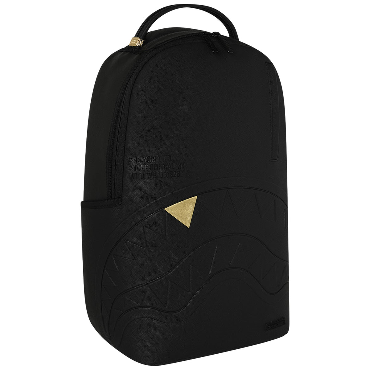 Zaini Casual Unisex Sprayground - Blacked Out Embossed Gold Tooth Backpack - Nero