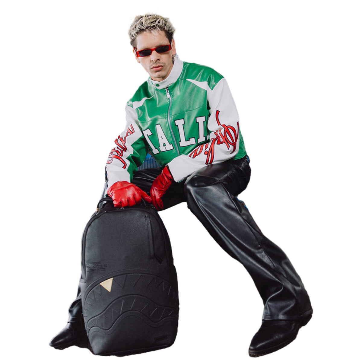 Zaini Casual Unisex Sprayground - Blacked Out Embossed Gold Tooth Backpack - Nero