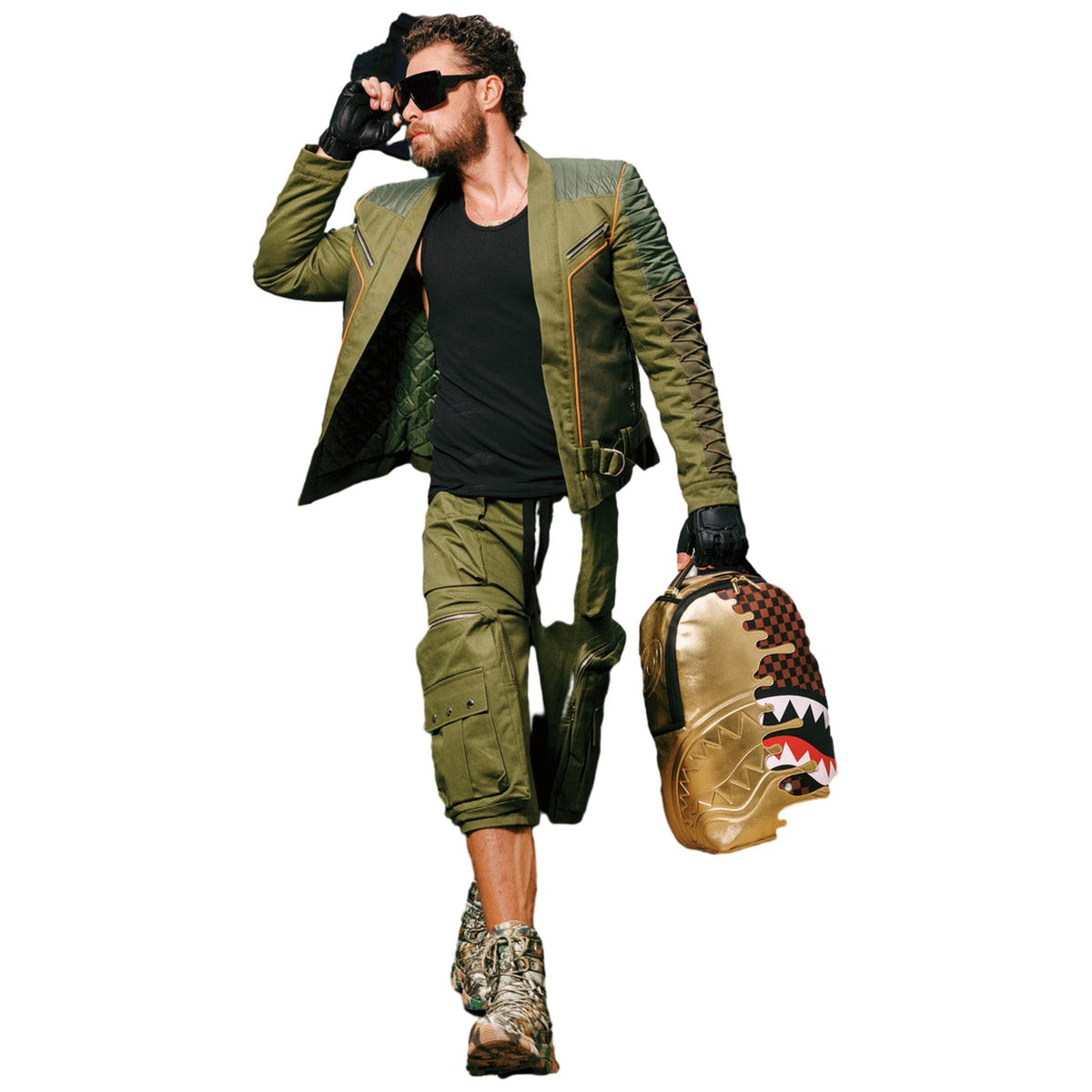 Zaini Casual Unisex Sprayground - Sharks In Paris Gold Drip Backpack - Oro