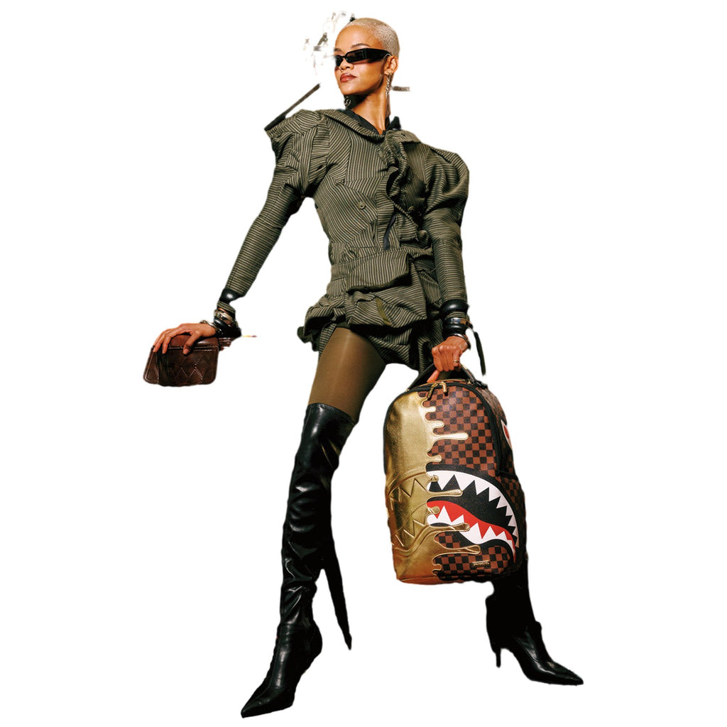 Zaini Casual Unisex Sprayground - Sharks In Paris Gold Drip Backpack - Oro