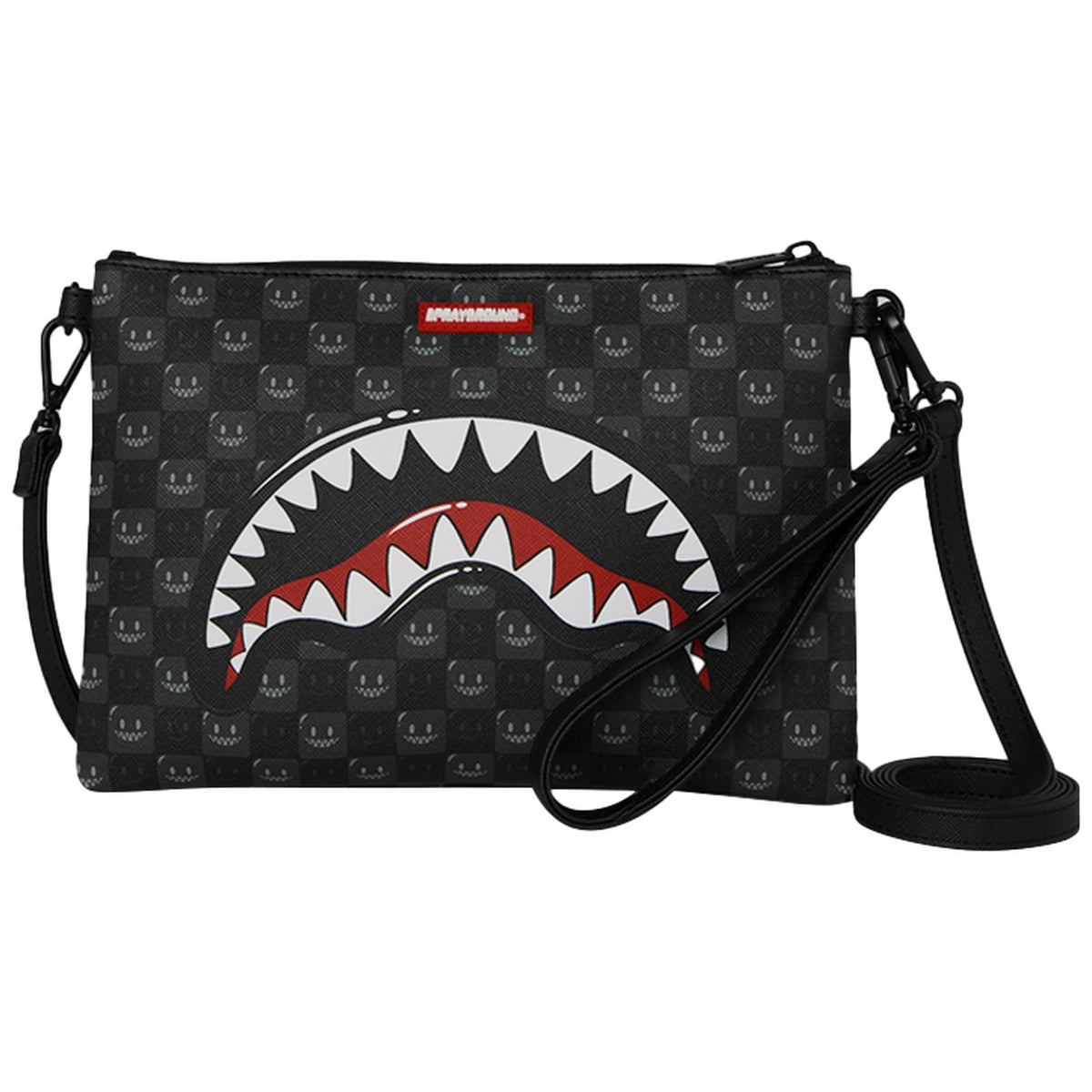 Tote da viaggio Unisex Sprayground - Sharks In Paris Wtf Bubbly Black Check Crossover Clutch - Nero