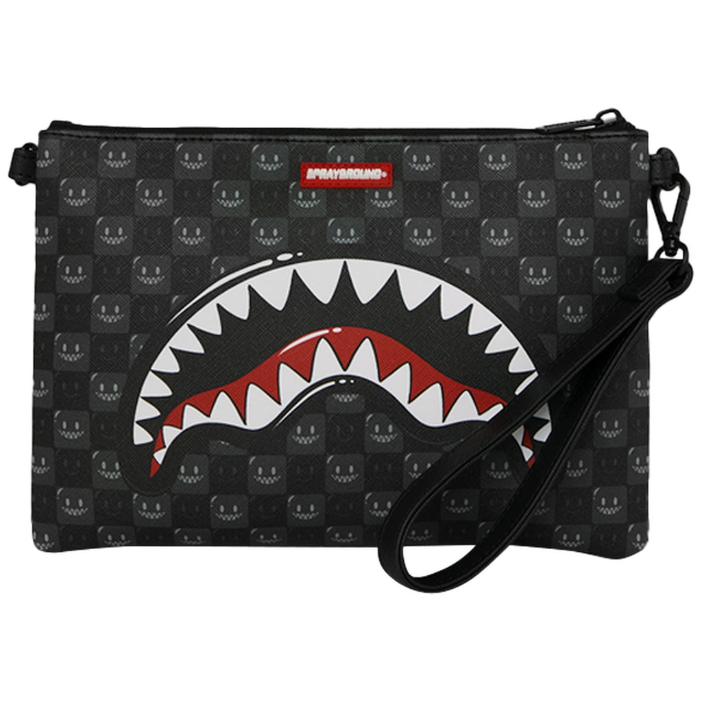 Tote da viaggio Unisex Sprayground - Sharks In Paris Wtf Bubbly Black Check Crossover Clutch - Nero