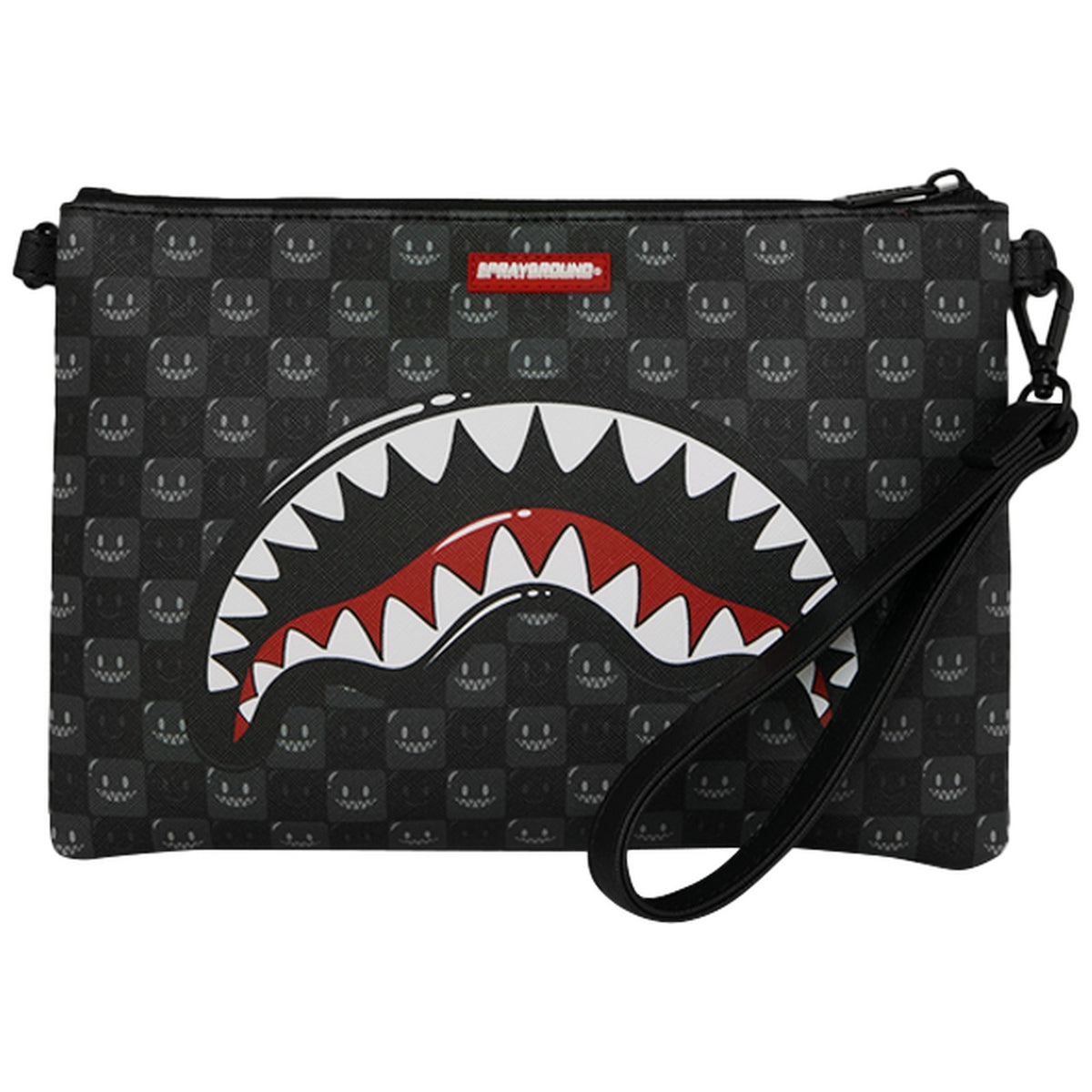Tote da viaggio Unisex Sprayground - Sharks In Paris Wtf Bubbly Black Check Crossover Clutch - Nero
