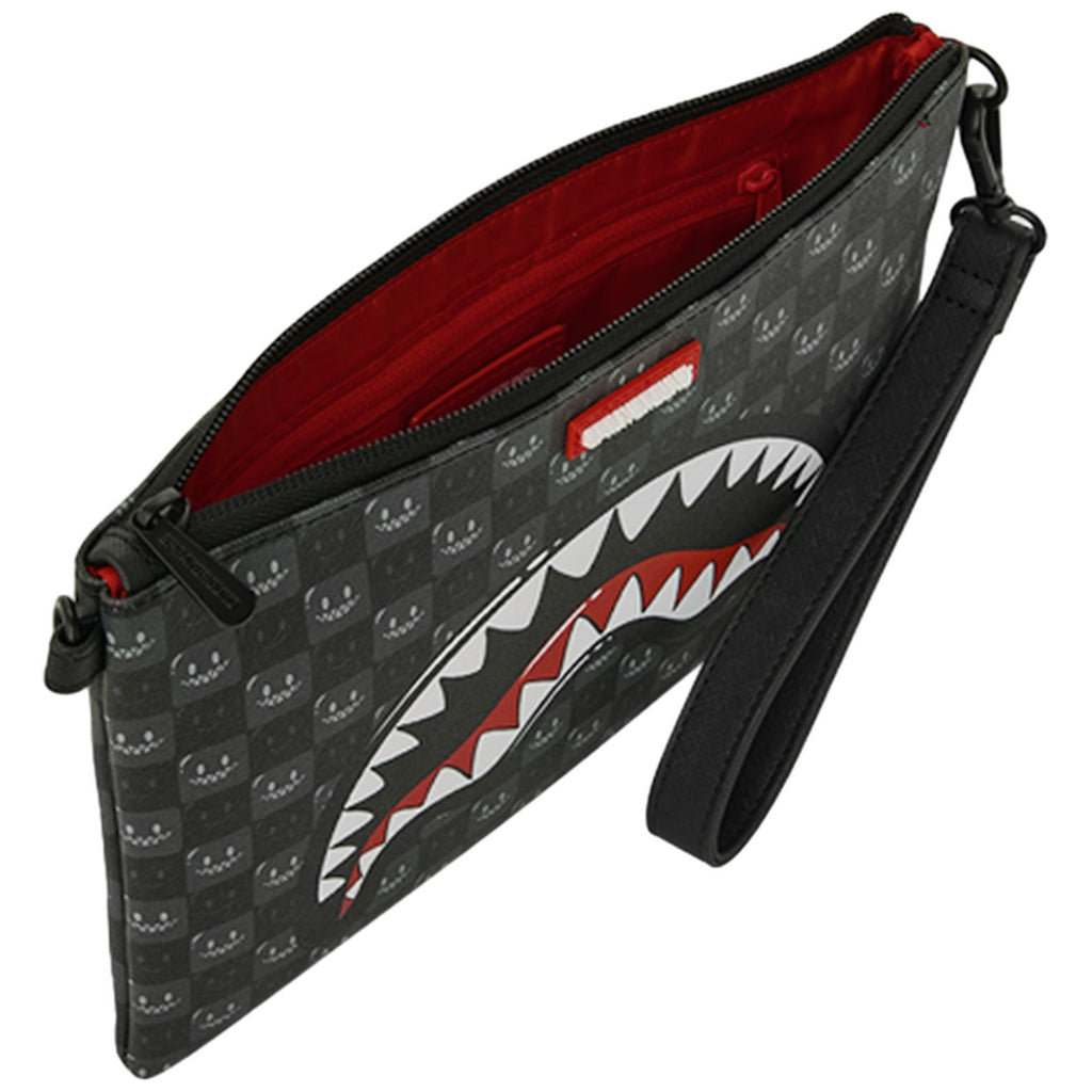 Tote da viaggio Unisex Sprayground - Sharks In Paris Wtf Bubbly Black Check Crossover Clutch - Nero