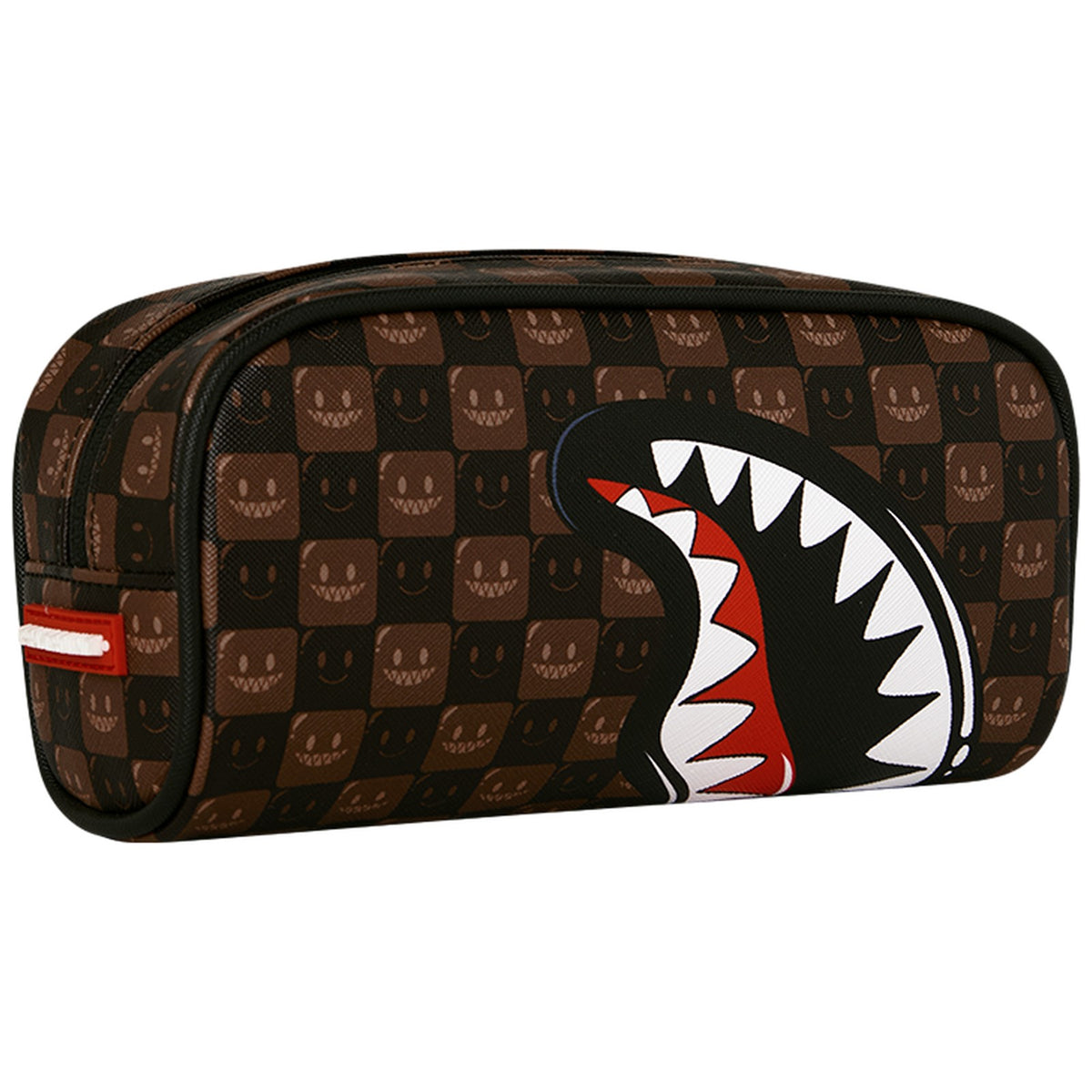 Beauty Case Unisex Sprayground - Sharks In Paris Wtf Bubble Brown Check Pouch - Marrone