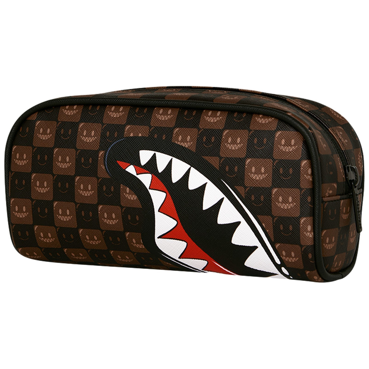 Beauty Case Unisex Sprayground - Sharks In Paris Wtf Bubble Brown Check Pouch - Marrone