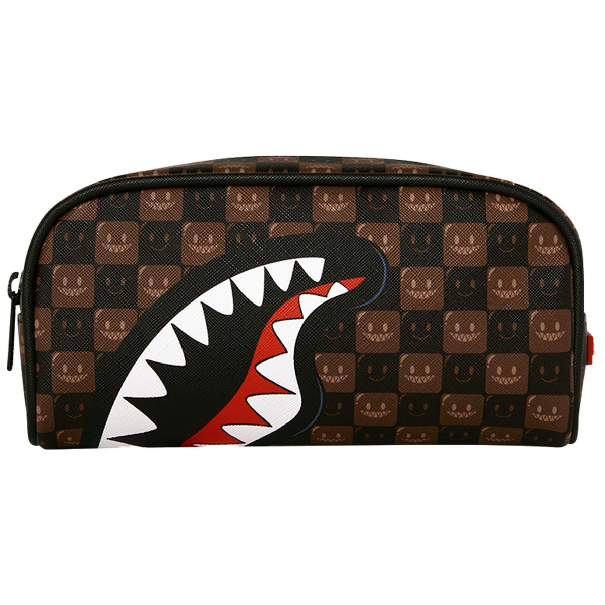 Beauty Case Unisex Sprayground - Sharks In Paris Wtf Bubble Brown Check Pouch - Marrone