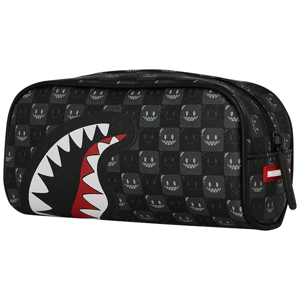 Beauty Case Unisex Sprayground - Sharks In Paris Wtf Bubbly Black Check Pouch - Nero