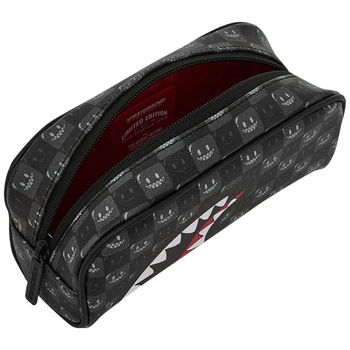 Beauty Case Unisex Sprayground - Sharks In Paris Wtf Bubbly Black Check Pouch - Nero