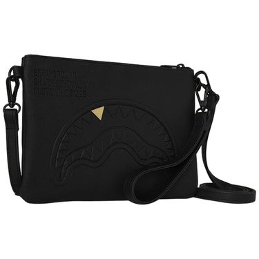 Tote da viaggio Unisex Sprayground - Blacked Out Embossed Gold Tooth Crossover Clutch - Nero
