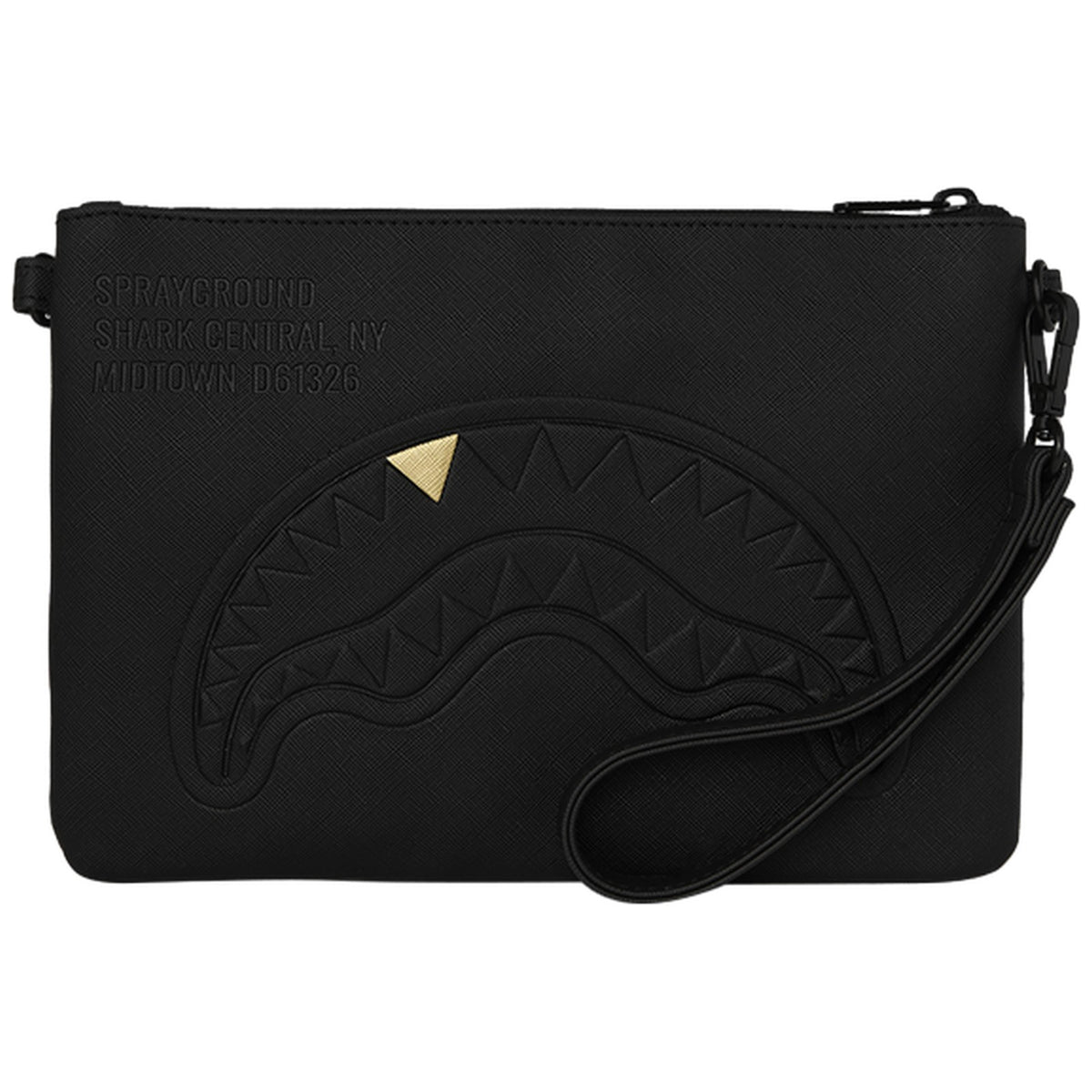 Tote da viaggio Unisex Sprayground - Blacked Out Embossed Gold Tooth Crossover Clutch - Nero