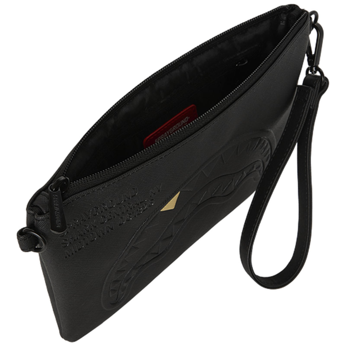 Tote da viaggio Unisex Sprayground - Blacked Out Embossed Gold Tooth Crossover Clutch - Nero