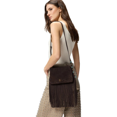 Borse a spalla Donna Pinko - Triplet Mini Fringes Suede - Marrone