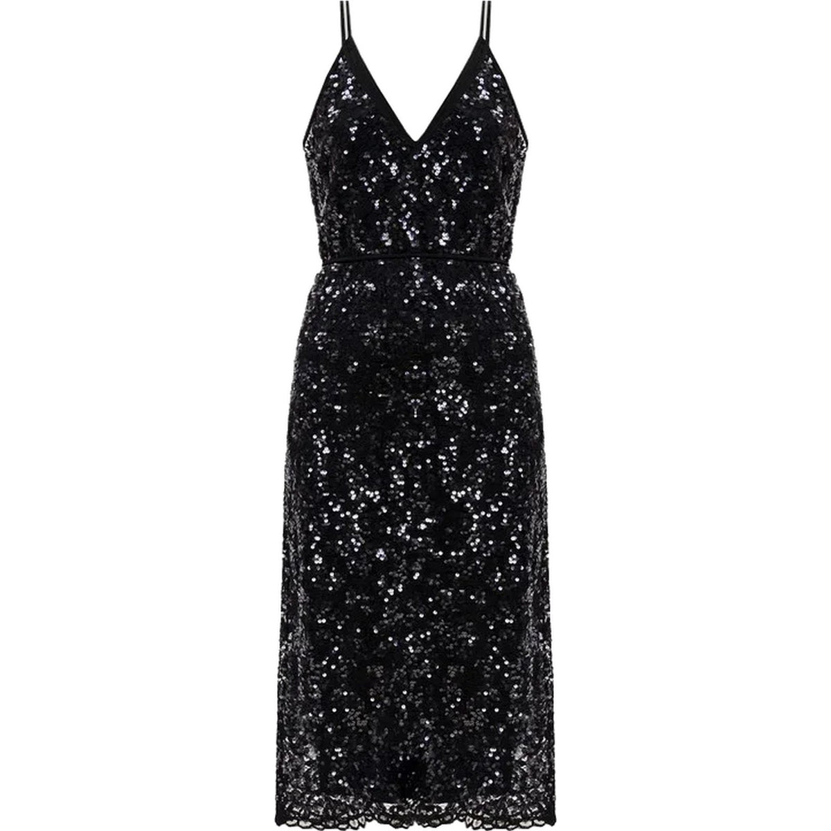 Vestiti da sera e cerimonia Donna Twinset - Abito Lungo C/Spallini E Sottoveste E Cintura - Nero