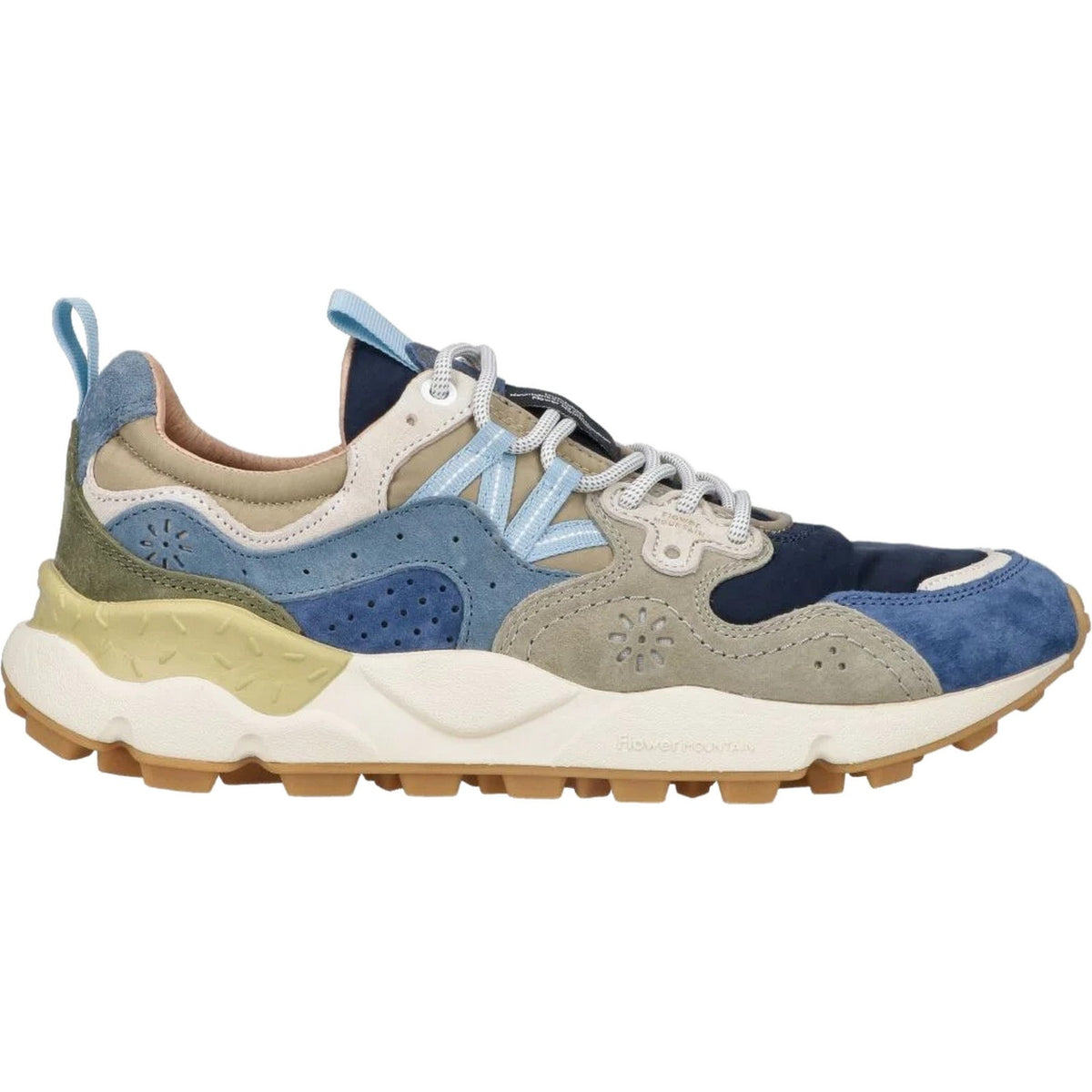 Sneaker Uomo Flower Mountain - Yamano 3 Man Suede/Nylon Navy-Blue-Kaki - Blu