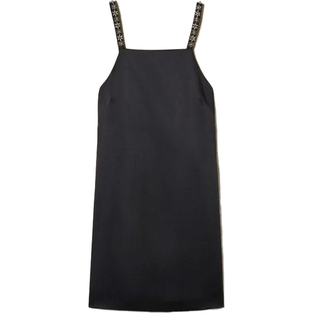 Vestiti da sera e cerimonia Donna Twinset - Abito Dritto C/Spallini E Ricamo Scollo - Nero