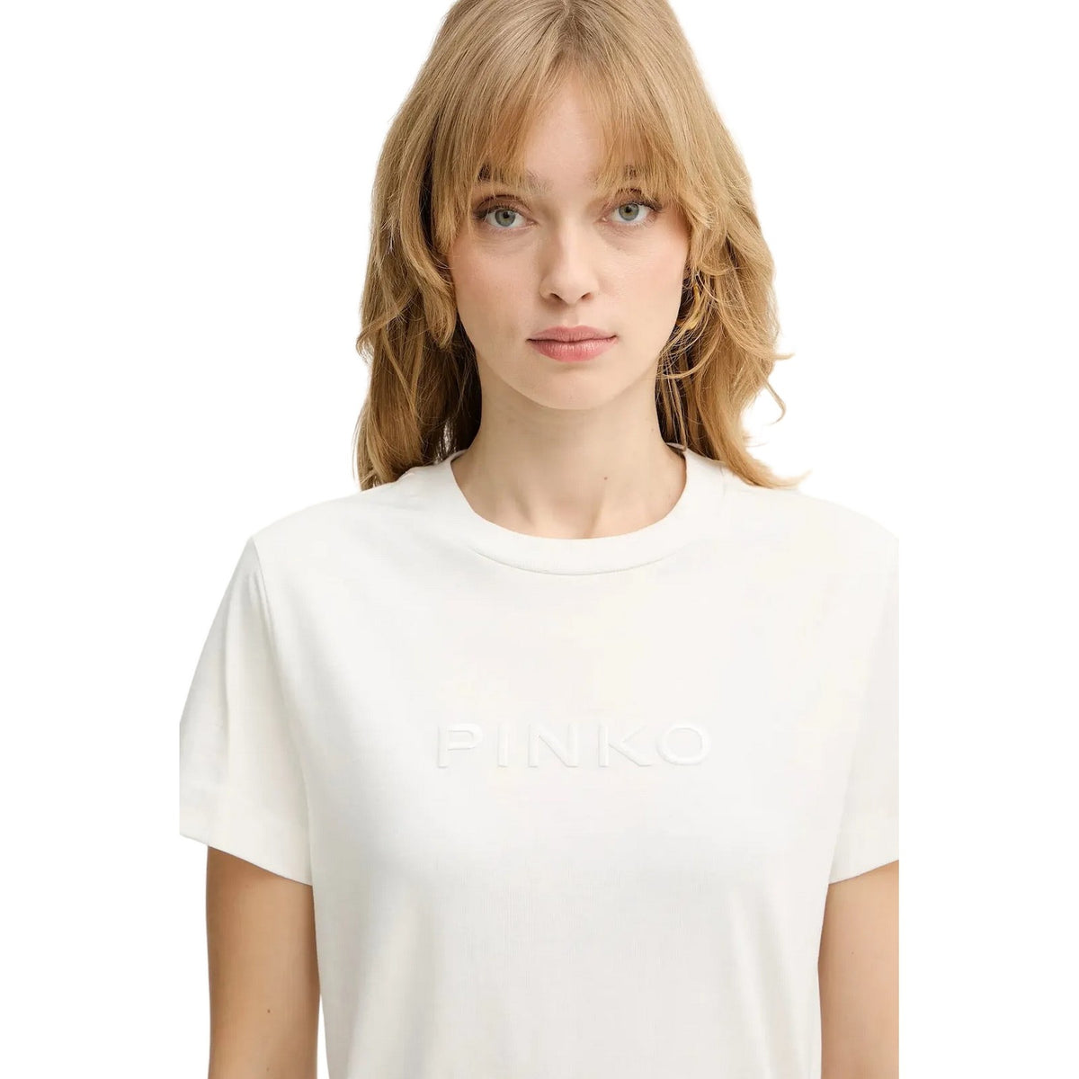 T-shirt Donna Pinko - Start T-Shirt Jersey Patch Eff - Bianco