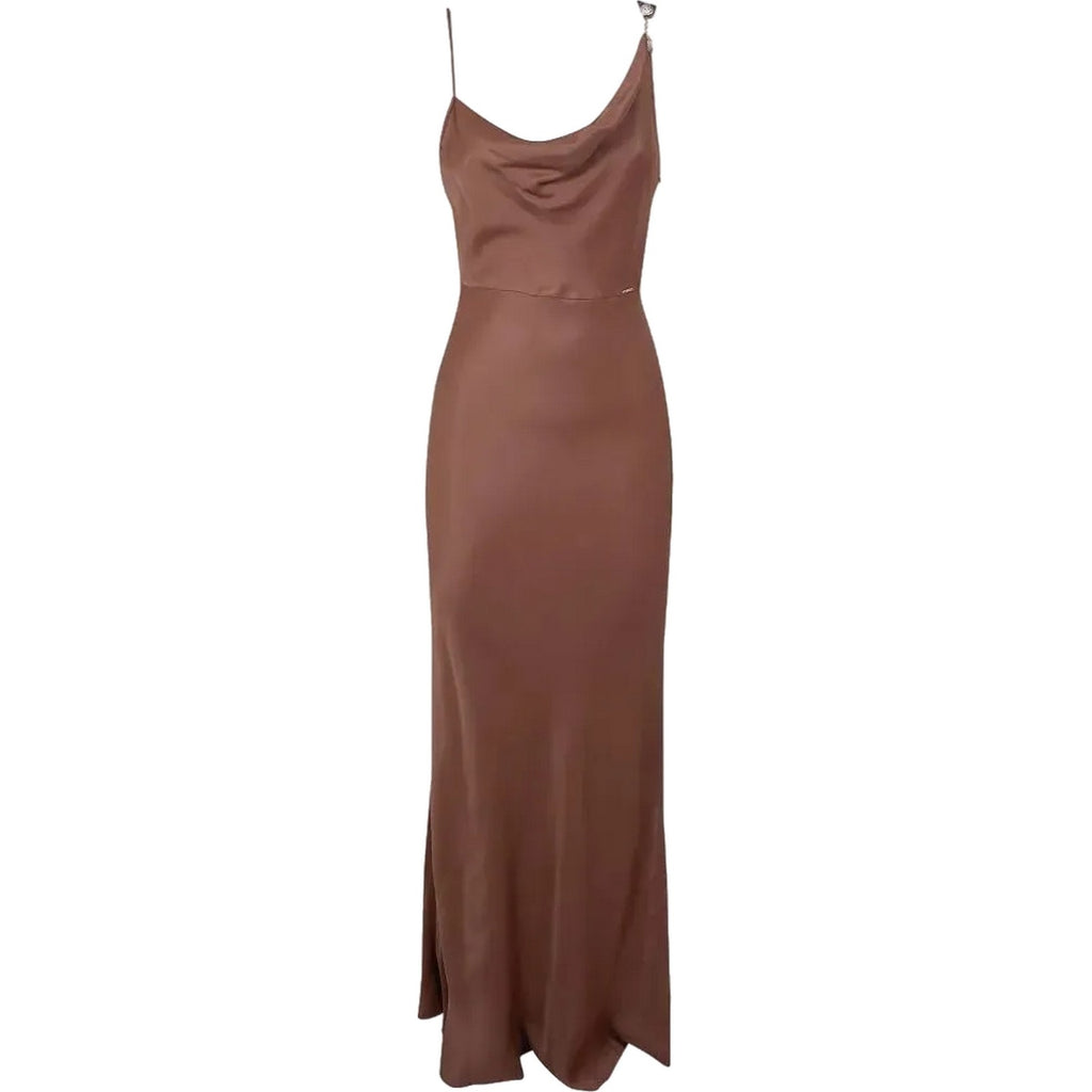 Vestiti da sera e cerimonia Donna Twinset - Abito Lungo Con Dettaglio Catena - Marrone