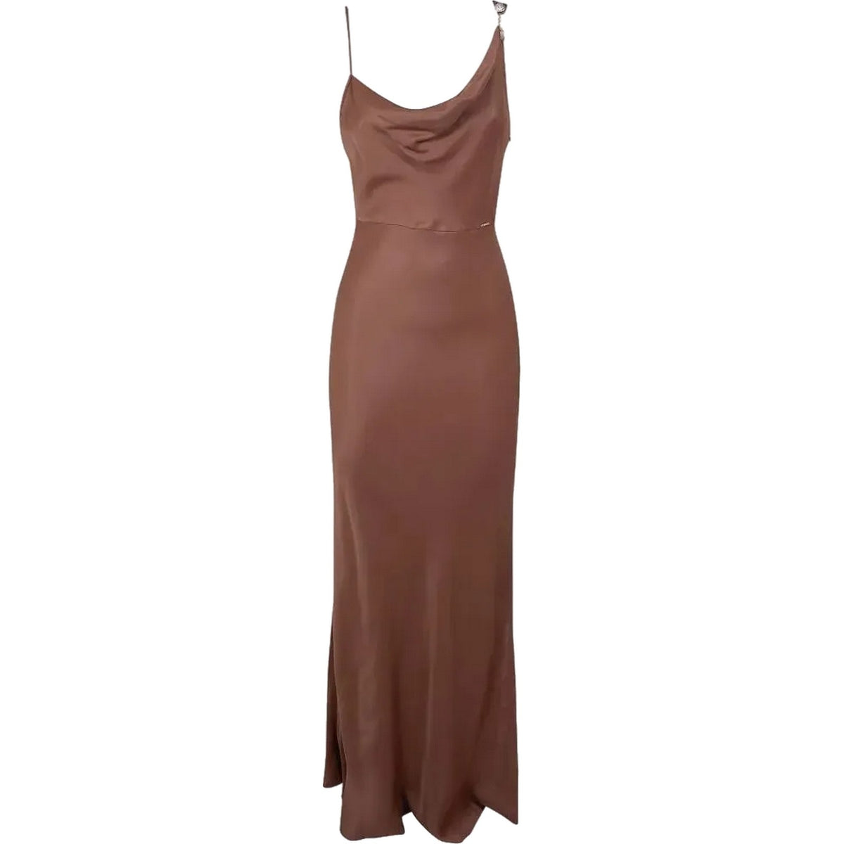 Vestiti da sera e cerimonia Donna Twinset - Abito Lungo Con Dettaglio Catena - Marrone