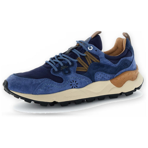 Sneaker Uomo Flower Mountain - Yamano 3 Man Suede/Nylon Navy-Blue-Brown - Blu