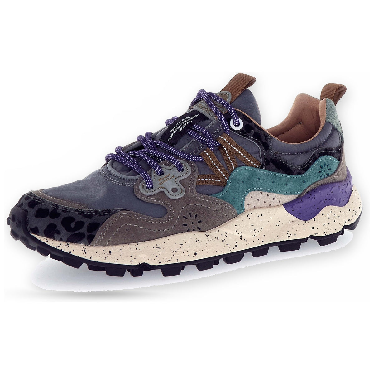 Sneaker Unisex Flower Mountain - Yamano 3 Uni Suede/Pony Hair/Nylon Dark Grey-Anthracite-Bottle - Antracite