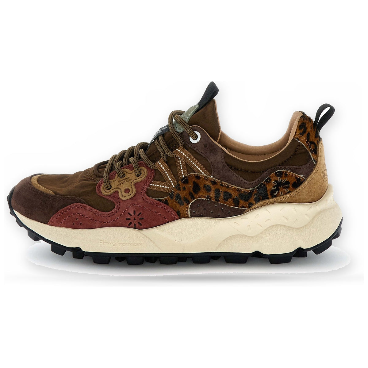 Sneaker Unisex Flower Mountain - Yamano 3 Uni Suede/Pony Hair/Nylon Brown-Bordeaux - Marrone
