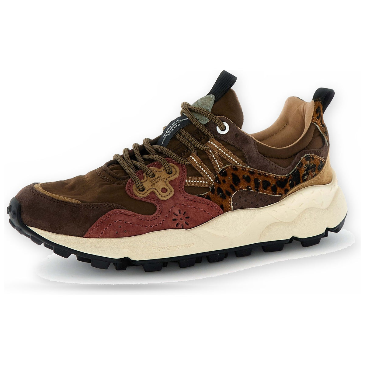Sneaker Unisex Flower Mountain - Yamano 3 Uni Suede/Pony Hair/Nylon Brown-Bordeaux - Marrone