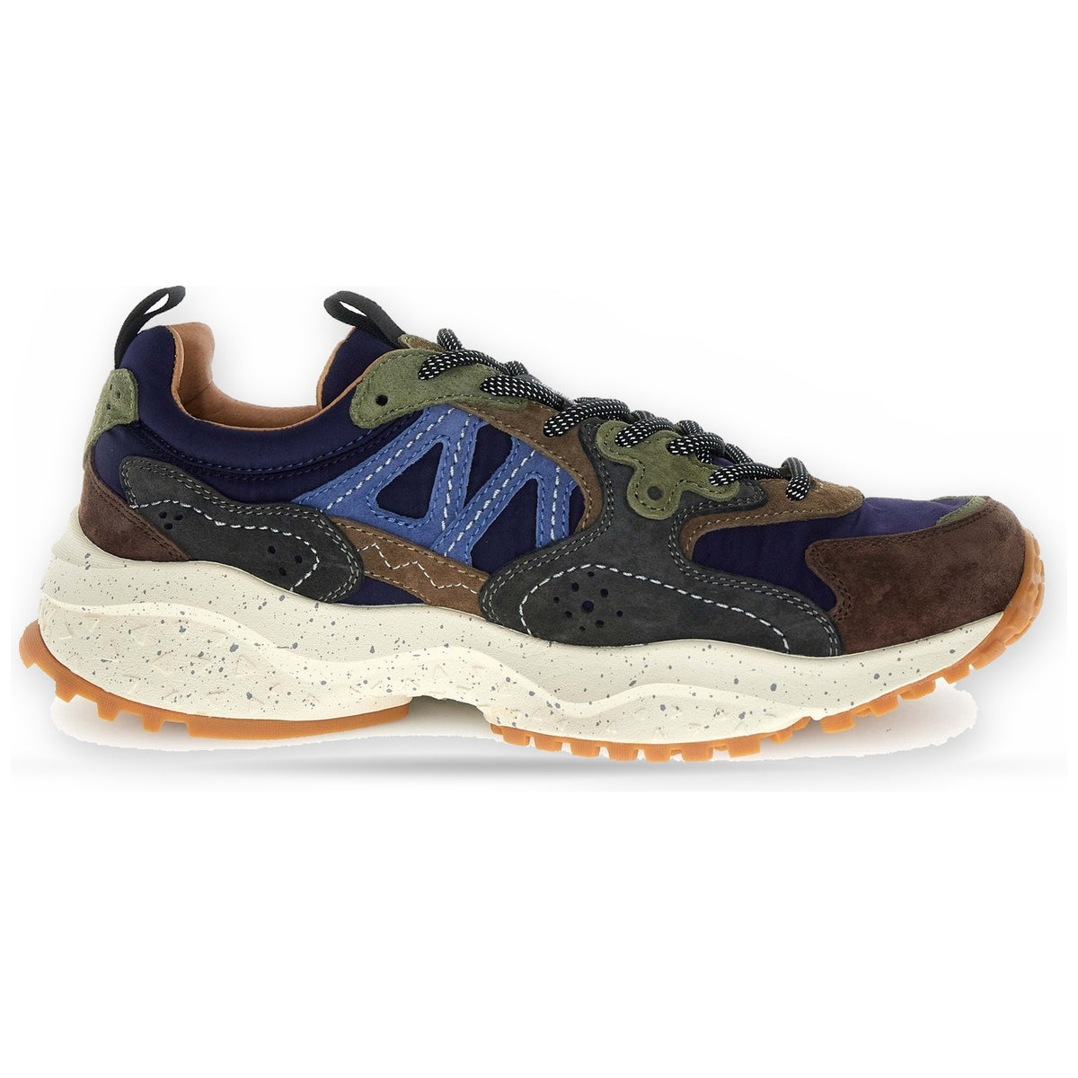 Sneaker Uomo Flower Mountain - Solin Man Suede/Nylon Brown-Black-Dark Grey - Marrone