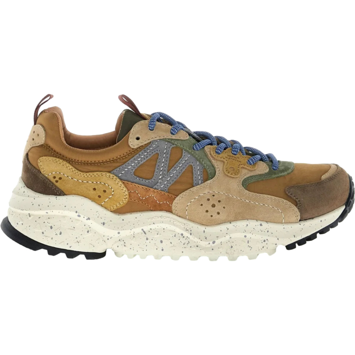 Sneaker Uomo Flower Mountain - Solin Man Suede/Nylon Brown-Cognac-Beige - Marrone