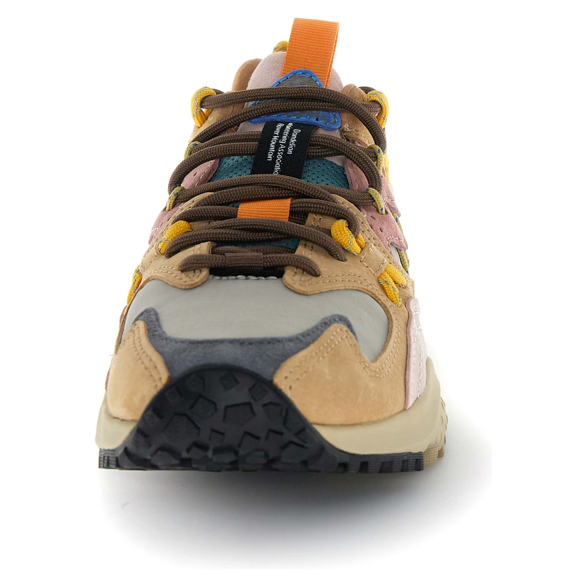 Sneaker Donna Flower Mountain - Yamabushi Woman Suede/Nylon Cognac-Taupe-Pink - Cuoio