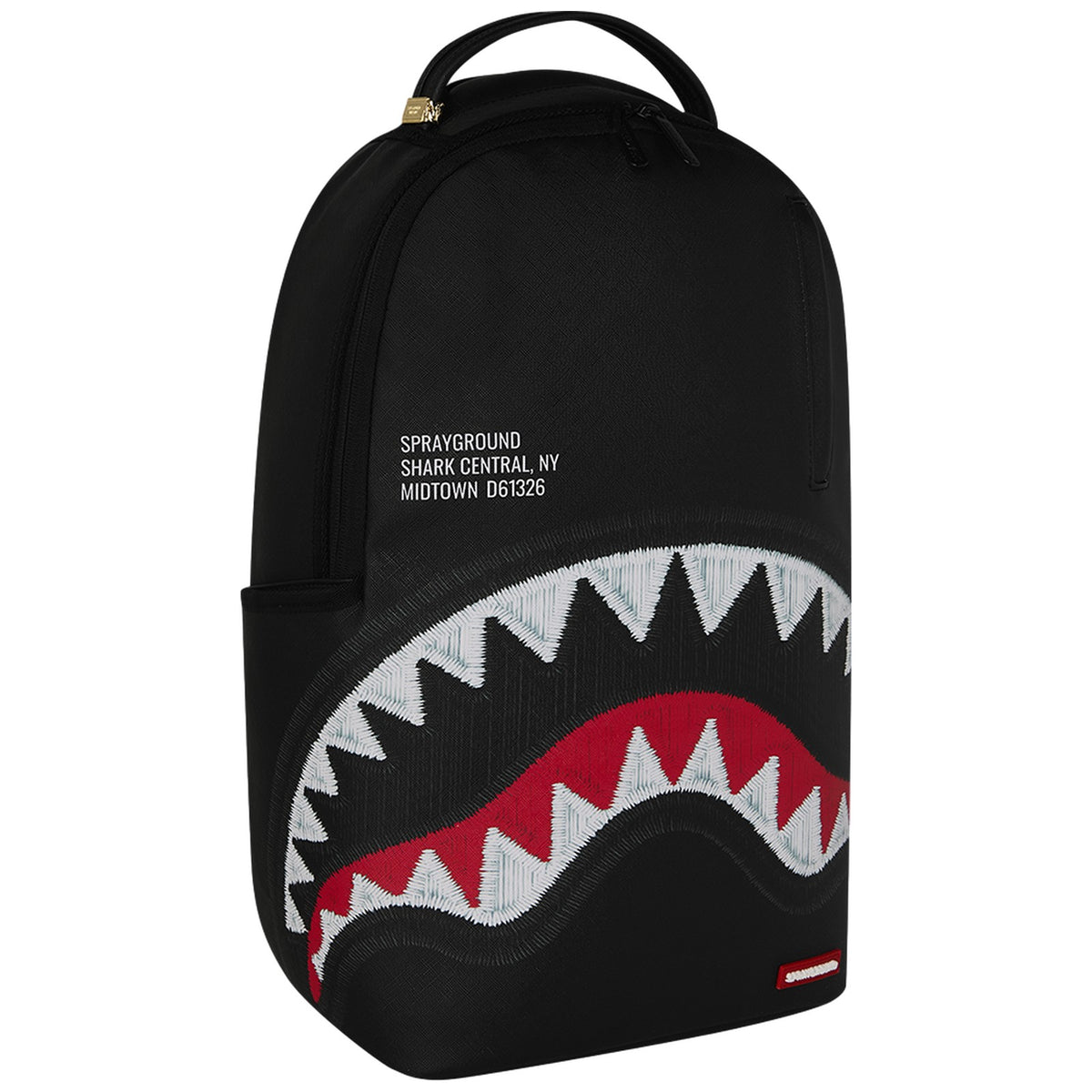 Zaini Casual Unisex Sprayground - Shark Central Black Embroidered Shark Backpack - Nero