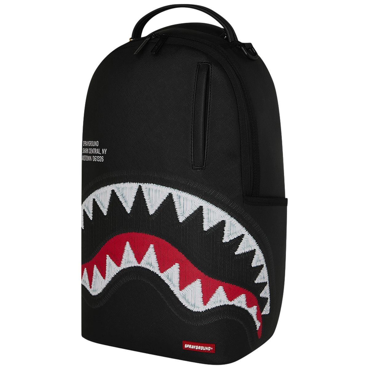 Zaini Casual Unisex Sprayground - Shark Central Black Embroidered Shark Backpack - Nero