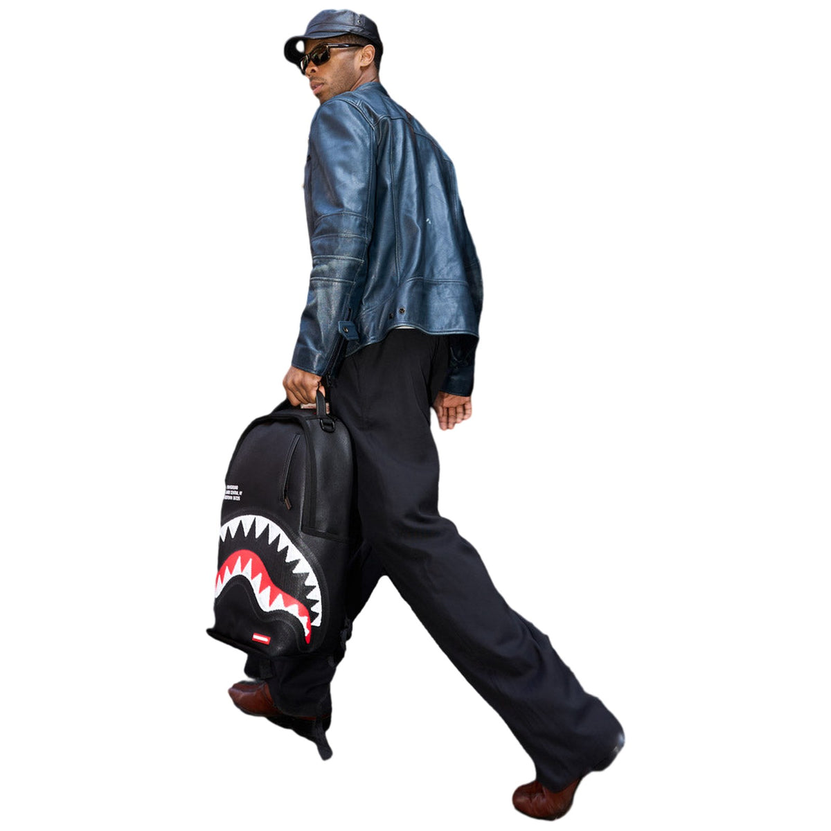 Zaini Casual Unisex Sprayground - Shark Central Black Embroidered Shark Backpack - Nero