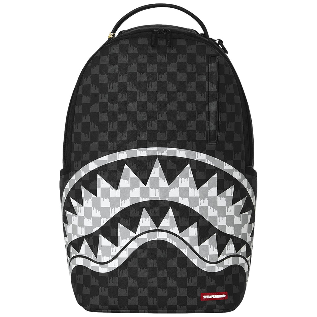 Zaini Casual Unisex Sprayground - Black And White Drip Check Shark Backpack - Nero