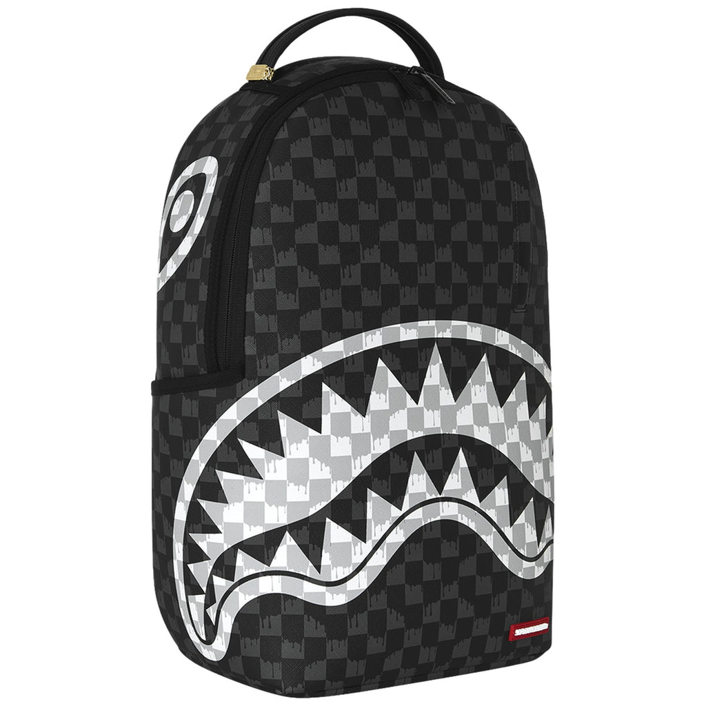 Zaini Casual Unisex Sprayground - Black And White Drip Check Shark Backpack - Nero