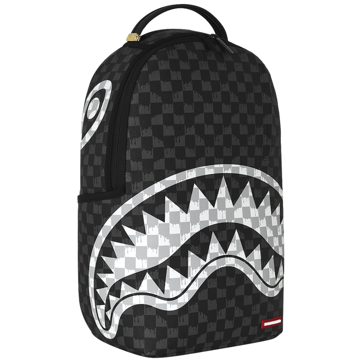 Zaini Casual Unisex Sprayground - Black And White Drip Check Shark Backpack - Nero