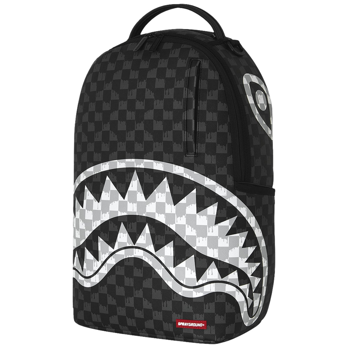 Zaini Casual Unisex Sprayground - Black And White Drip Check Shark Backpack - Nero