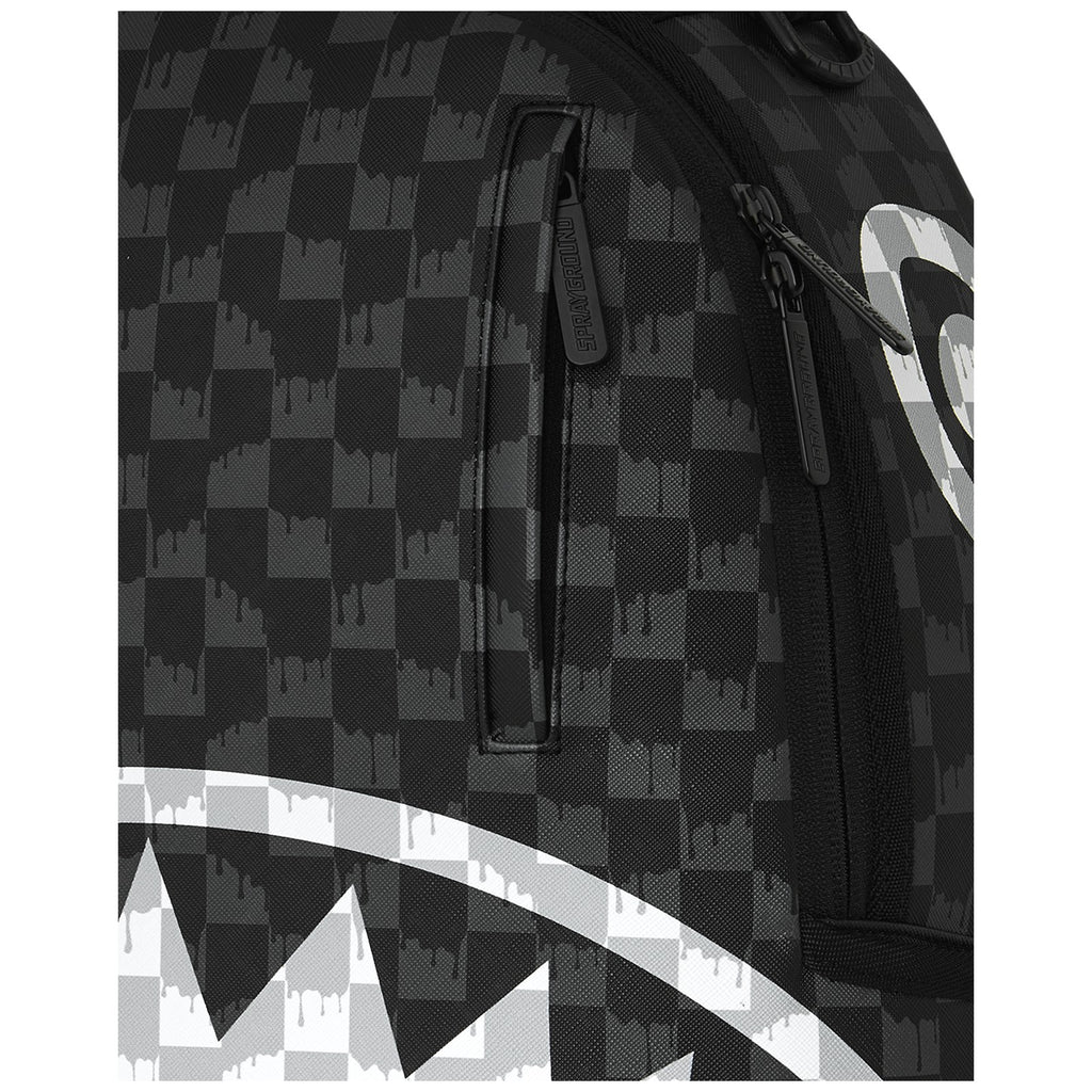 Zaini Casual Unisex Sprayground - Black And White Drip Check Shark Backpack - Nero