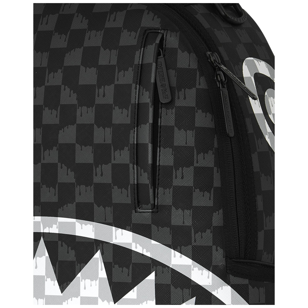 Zaini Casual Unisex Sprayground - Black And White Drip Check Shark Backpack - Nero
