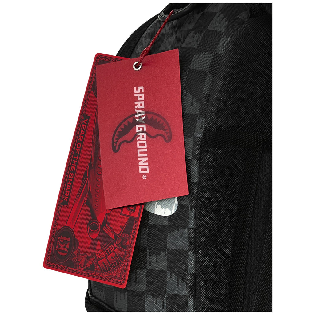 Zaini Casual Unisex Sprayground - Black And White Drip Check Shark Backpack - Nero