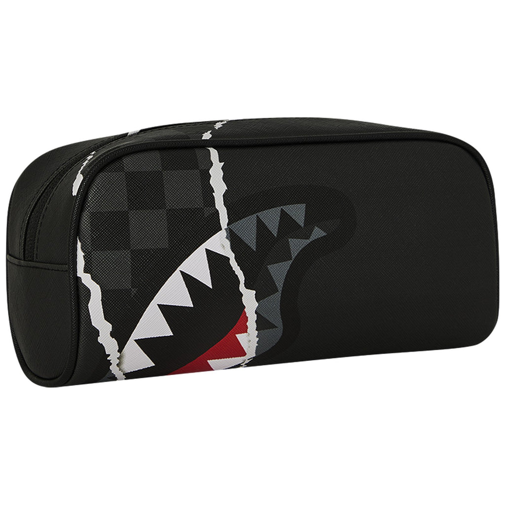 Beauty Case Unisex Sprayground - Center Rip Revealing Gray Check Pouch - Grigio
