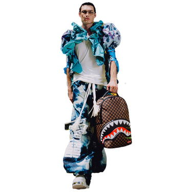 Zaini Casual Unisex Sprayground - Sharks In Paris Wtf Bubble Brown Check Backpack - Marrone