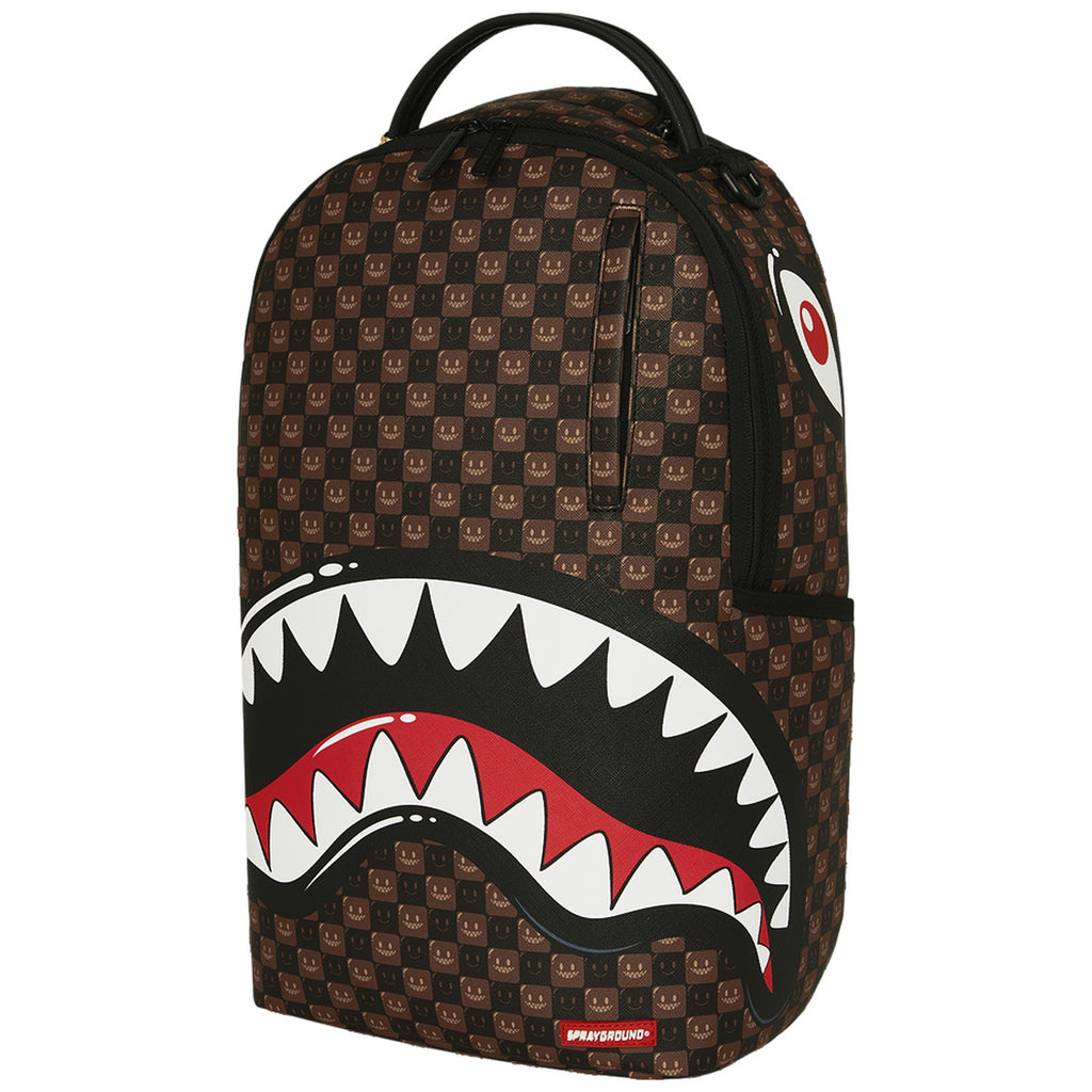 Zaini Casual Unisex Sprayground - Sharks In Paris Wtf Bubble Brown Check Backpack - Marrone