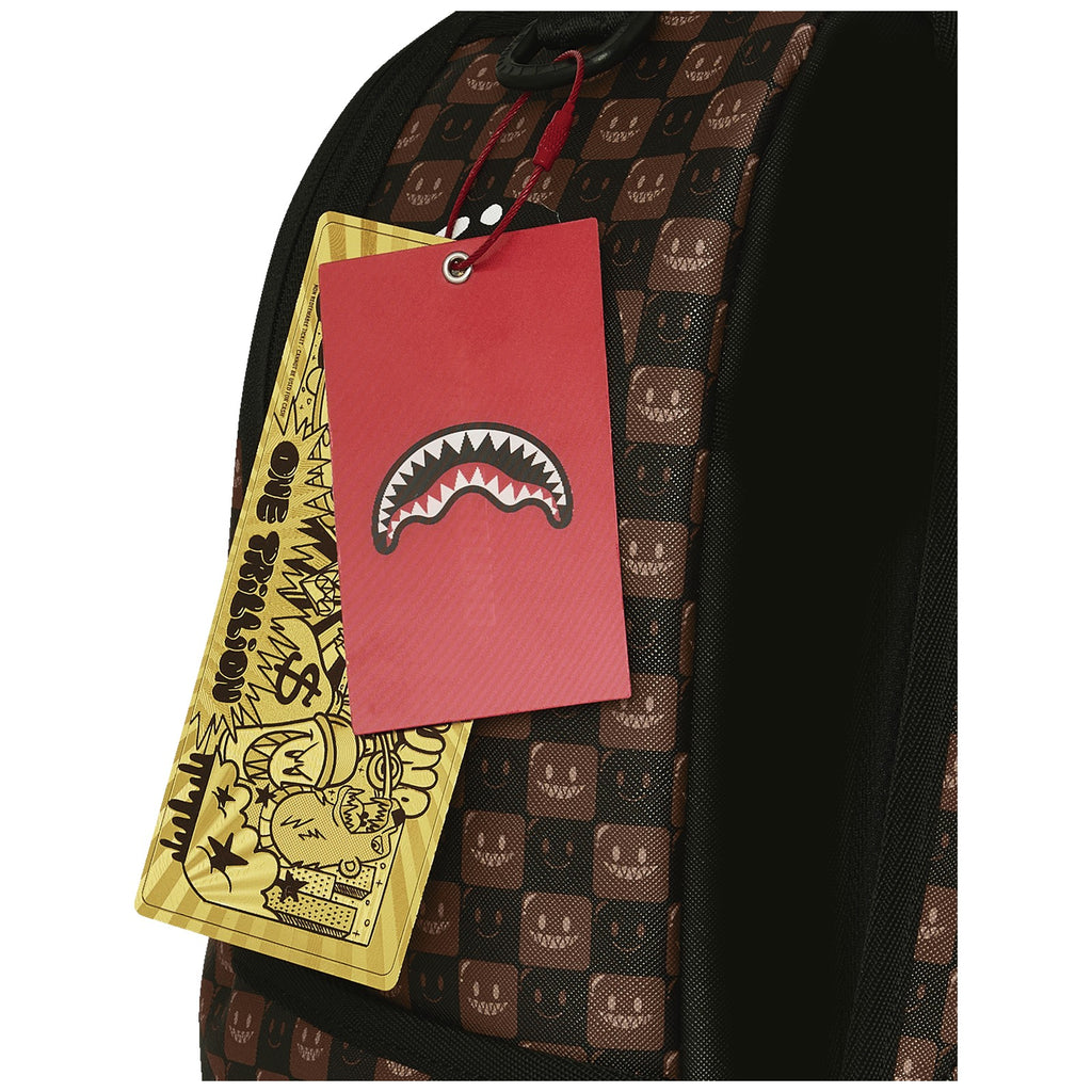 Zaini Casual Unisex Sprayground - Sharks In Paris Wtf Bubble Brown Check Backpack - Marrone