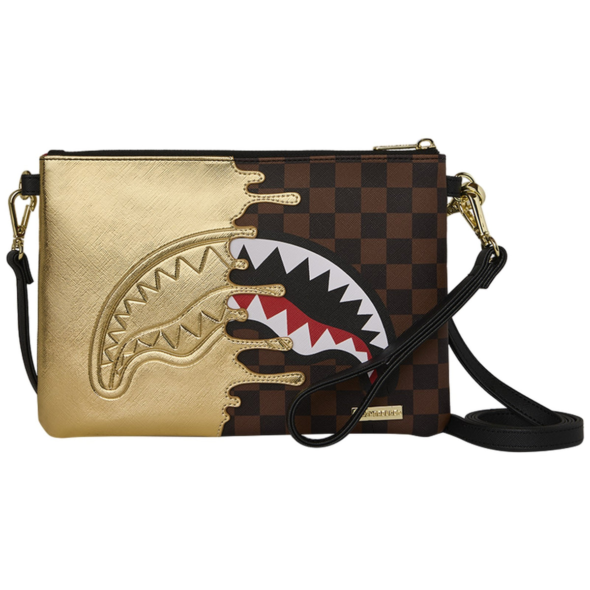 Tote da viaggio Unisex Sprayground - Sharks In Paris Gold Drip Crossover Clutch - Oro