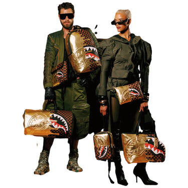 Tote da viaggio Unisex Sprayground - Sharks In Paris Gold Drip Crossover Clutch - Oro